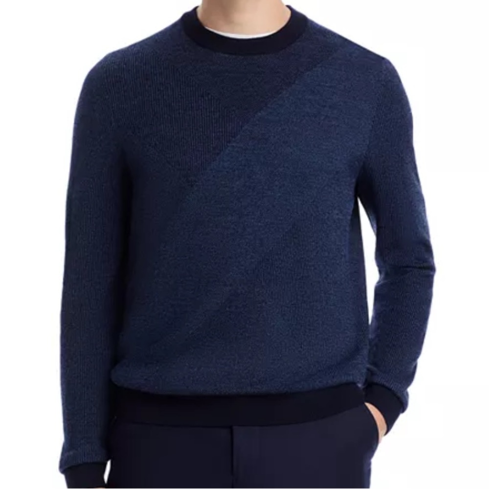 HugoBOSS Men's H-Eclaus Wool Tonal color blocked Sweater size Medium - Picture 5 of 8